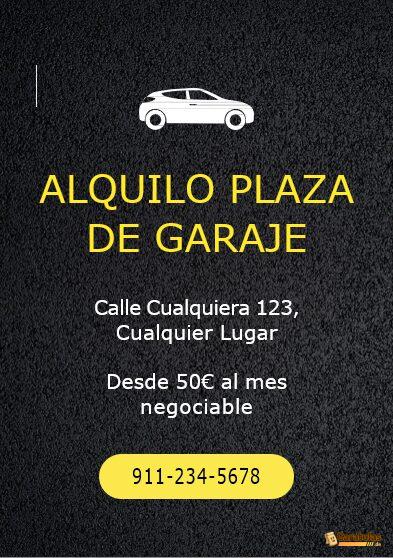 Cartel de Se Alquila Plaza de Garaje para Imprimir Gratis en Word 22 Cartel de Se Alquila Plaza de Garaje para Imprimir Gratis en Word